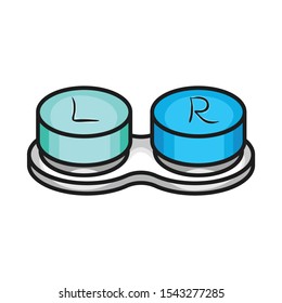 Isolated object of container and lenses icon. Web element of container and contact vector icon for stock.