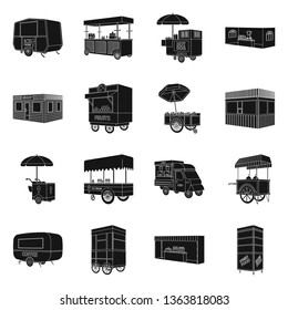 Isolated object of container and outdoor icon. Collection of container and kiosk stock vector illustration.