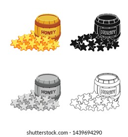 Isolated object of cookie and honey icon. Set of cookie and cracker vector icon for stock.