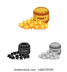Isolated object of cookie and honey logo. Collection of cookie and cracker stock symbol for web.