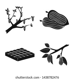 Isolated object of cooking and brown icon. Set of cooking and beans vector icon for stock.