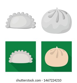 Isolated object of cooking products logos. Collection of products and appetizer stock symbol for web.