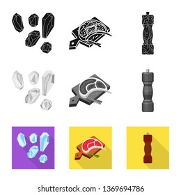 Isolated object of cooking and sea icon. Set of cooking and baking   stock vector illustration.