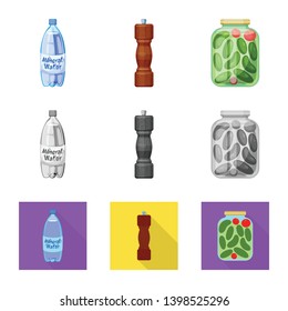 Isolated object of cooking and sea icon. Collection of cooking and baking   stock symbol for web.