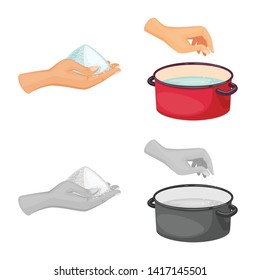 Isolated object of cooking and sea icon. Collection of cooking and baking   stock vector illustration.