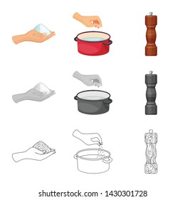 Isolated object of cooking and sea icon. Set of cooking and baking vector icon for stock.