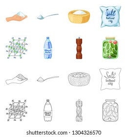 Isolated object of cooking and sea logo. Set of cooking and baking   stock symbol for web.