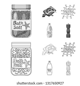 Isolated object of cooking and sea logo. Set of cooking and baking   stock symbol for web.