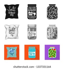 Isolated object of cooking and sea logo. Set of cooking and baking   stock vector illustration.