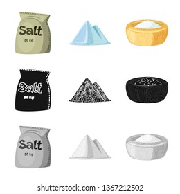 Isolated object of cooking and sea logo. Set of cooking and baking   vector icon for stock.