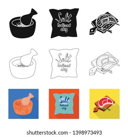 Isolated object of cooking and sea logo. Set of cooking and baking   vector icon for stock.