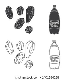 Isolated object of cooking and sea logo. Set of cooking and baking   stock symbol for web.