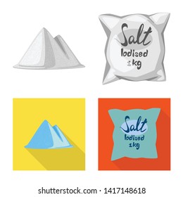 Isolated object of cooking and sea logo. Collection of cooking and baking   stock vector illustration.