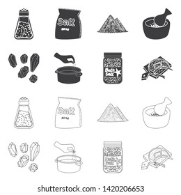 Isolated object of cooking and sea logo. Collection of cooking and baking   stock symbol for web.