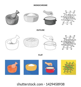 Isolated object of cooking and sea logo. Set of cooking and baking stock vector illustration.