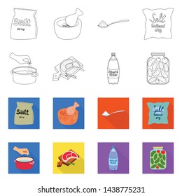 Isolated object of cooking and sea logo. Collection of cooking and baking stock vector illustration.