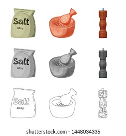 Isolated object of cooking and sea logo. Collection of cooking and baking vector icon for stock.
