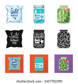 Isolated object of cooking and sea logo. Set of cooking and baking stock vector illustration.