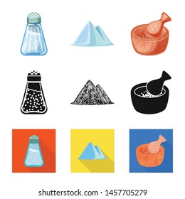 Isolated object of cooking and sea logo. Set of cooking and baking stock vector illustration.