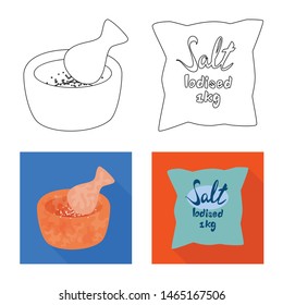 Isolated object of cooking and sea logo. Set of cooking and baking vector icon for stock.