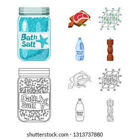 Isolated object of cooking and sea sign. Collection of cooking and baking   stock symbol for web.