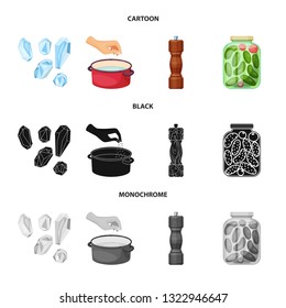 Isolated object of cooking and sea sign. Collection of cooking and baking   stock symbol for web.