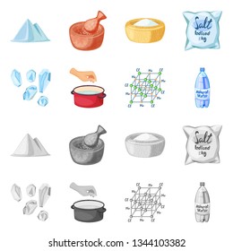 Isolated object of cooking and sea sign. Set of cooking and baking   stock symbol for web.