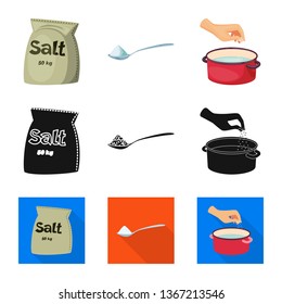 Isolated object of cooking and sea sign. Set of cooking and baking   vector icon for stock.