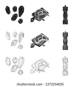 Isolated object of cooking and sea sign. Collection of cooking and baking   stock symbol for web.