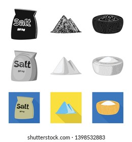 Isolated object of cooking and sea sign. Set of cooking and baking   stock vector illustration.