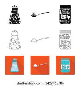 Isolated object of cooking and sea sign. Set of cooking and baking stock vector illustration.