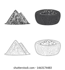Isolated object of cooking and sea sign. Set of cooking and baking vector icon for stock.