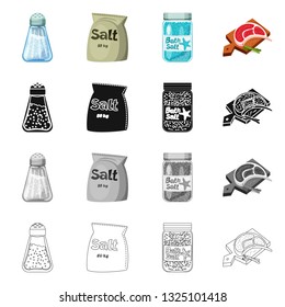 Isolated object of cooking and sea symbol. Collection of cooking and baking   stock vector illustration.