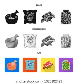 Isolated object of cooking and sea symbol. Collection of cooking and baking   stock vector illustration.