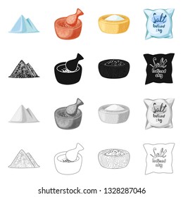 Isolated object of cooking and sea symbol. Collection of cooking and baking   stock symbol for web.