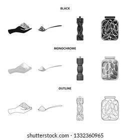 Isolated object of cooking and sea symbol. Set of cooking and baking   vector icon for stock.