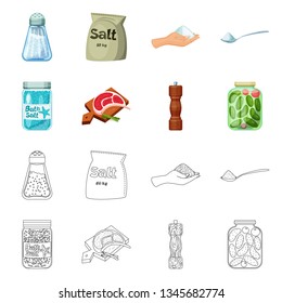 Isolated object of cooking and sea symbol. Set of cooking and baking   stock symbol for web.