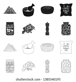 Isolated object of cooking and sea symbol. Set of cooking and baking   stock symbol for web.