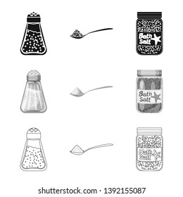Isolated object of cooking and sea symbol. Set of cooking and baking   stock vector illustration.