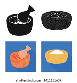 Isolated object of cooking and sea symbol. Collection of cooking and baking   stock symbol for web.