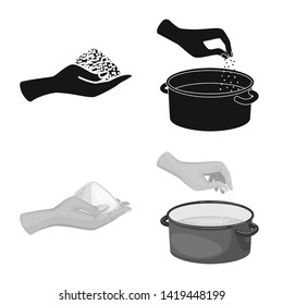 Isolated object of cooking and sea symbol. Collection of cooking and baking   stock symbol for web.