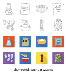 Isolated object of cooking and sea symbol. Set of cooking and baking stock symbol for web.