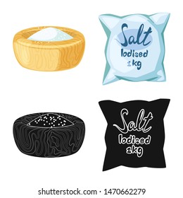 Isolated object of cooking and sea symbol. Collection of cooking and baking stock symbol for web.