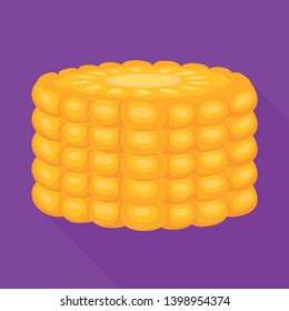 Isolated object of corn and piece symbol. Collection of corn and seed stock symbol for web.