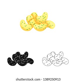 Isolated object of corn and sticks icon. Set of corn and sweet  stock vector illustration.
