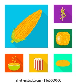 Isolated object of cornfield and vegetable icon. Collection of cornfield and vegetarian vector icon for stock.
