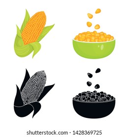 Isolated object of cornfield and vegetable logo. Collection of cornfield and vegetarian stock symbol for web.