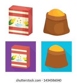 Isolated object of cornfield and vegetable logo. Set of cornfield and vegetarian vector icon for stock.