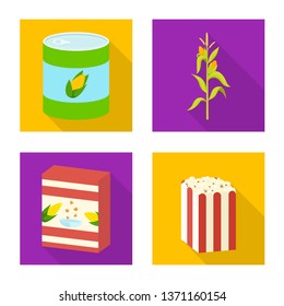 Isolated object of cornfield and vegetable symbol. Collection of cornfield and vegetarian vector icon for stock.