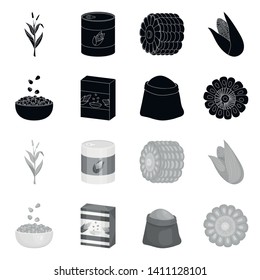 Isolated object of cornfield and vegetable symbol. Set of cornfield and vegetarian vector icon for stock.